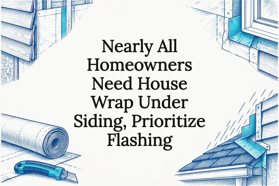 Nearly All Homeowners Need House Wrap Under Siding, Prioritize Flashing