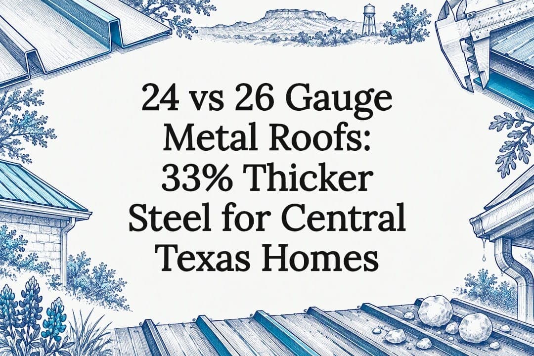 24 vs 26 Gauge Metal Roofs: 33% Thicker Steel for Central Texas Homes